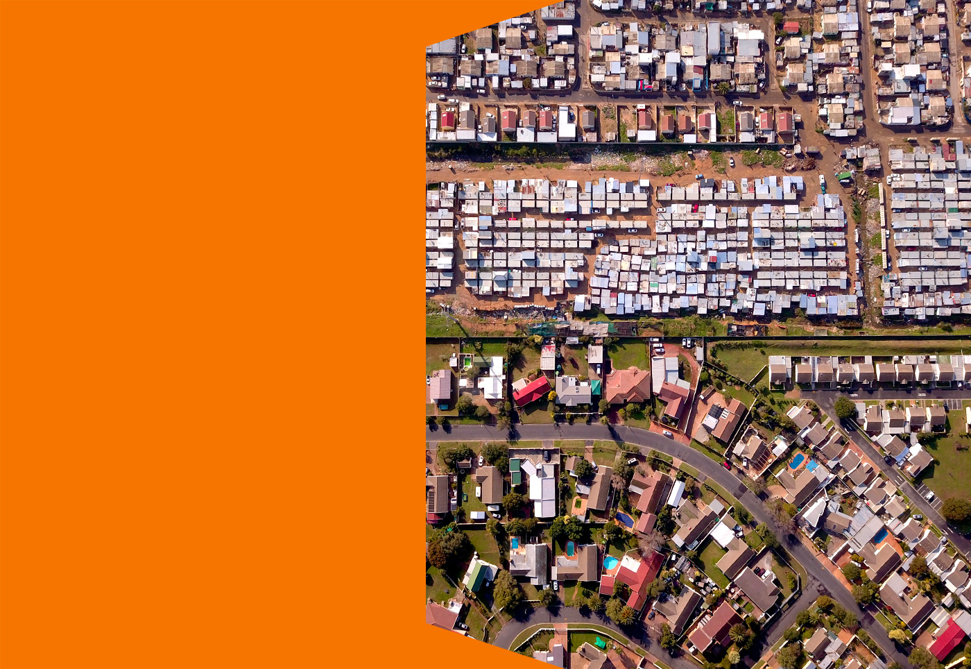 Aerial view of suburbs