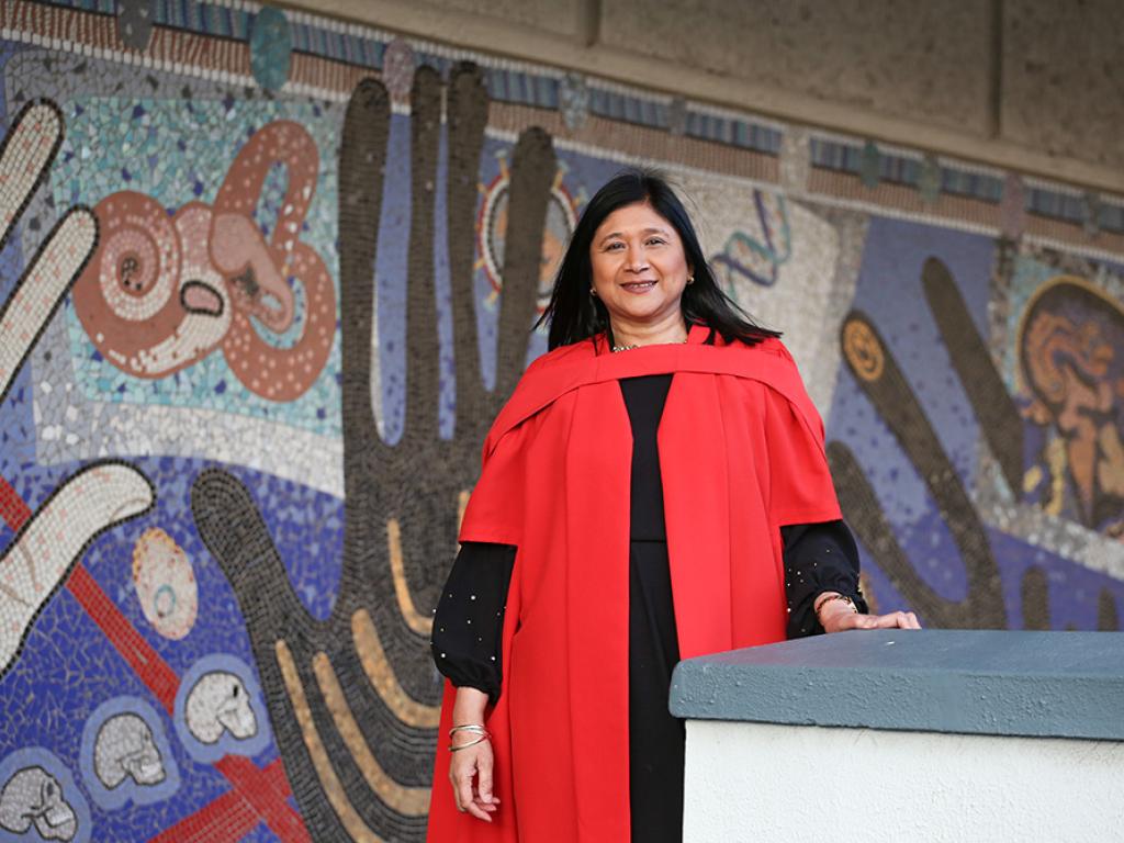 Women and childrenâs rights and health activist and researcher, Professor Shanaaz Mathews, photographed at her Inaugural lecture on 4 August 2022. Photo: Jeânine May