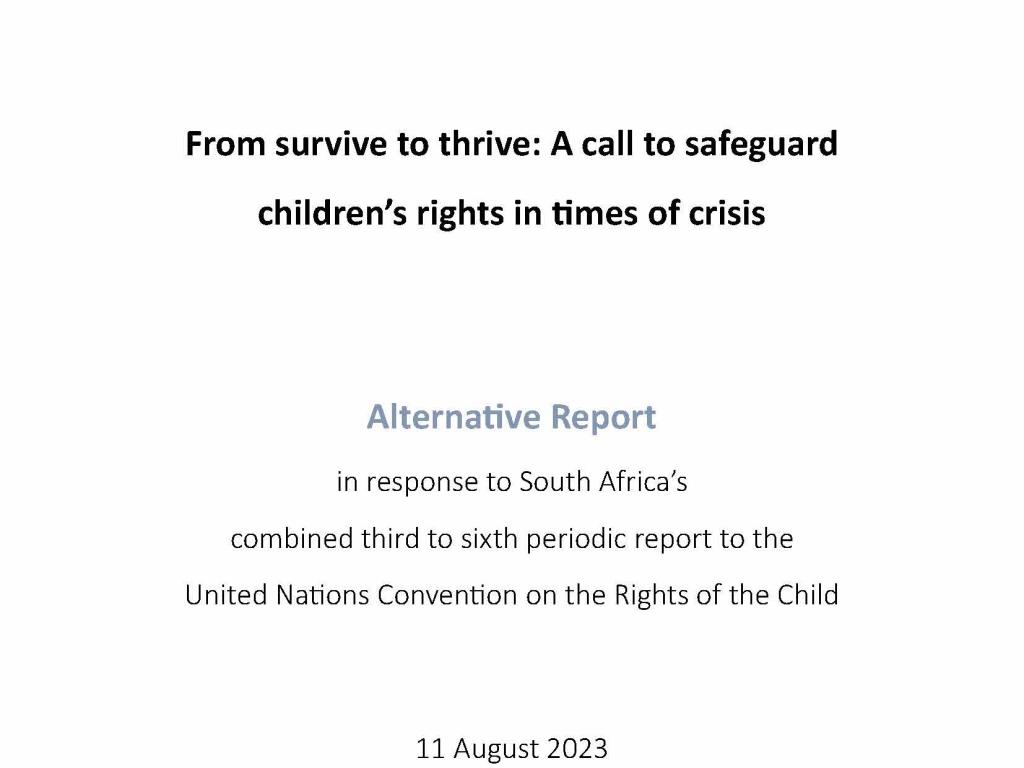 Front cover of report
