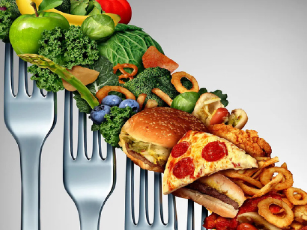Healthy and unhealthy foods